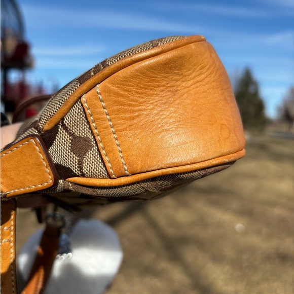 Coach Brown and Tan Handbag with White Accents - Picture 7 of 10